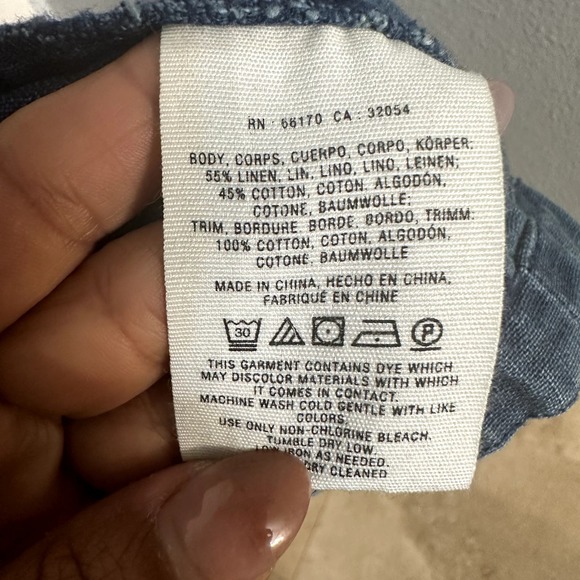 Anthropologie Hei Hei Women's Chambray Linen-Blend Open Front Jacket Size Small - Picture 10 of 11